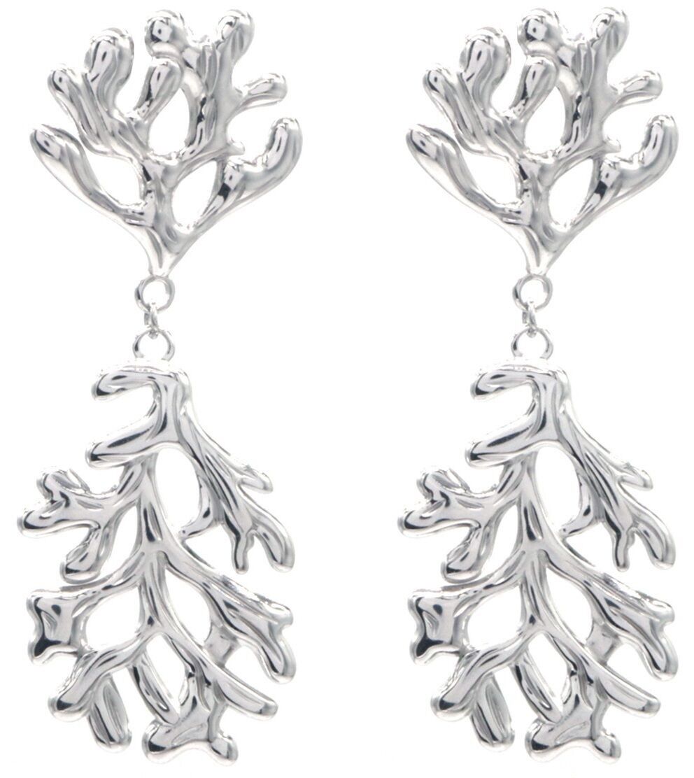 H-A5.2 E2567-017S S. Orecchini in acciaio Corallo 6x2.5cm