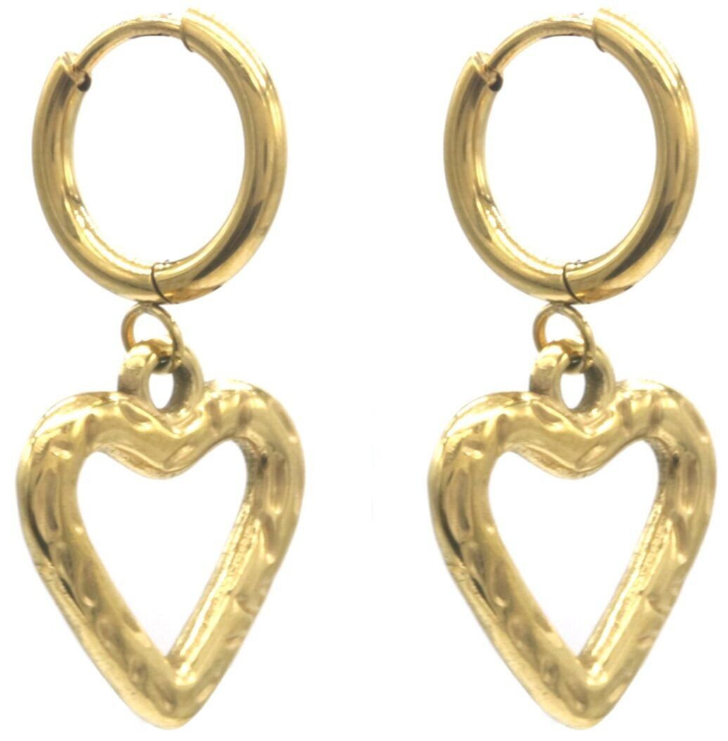 La-C7.4 E103-283G S.Orecchini in acciaio a forma di cuore 3x1cm