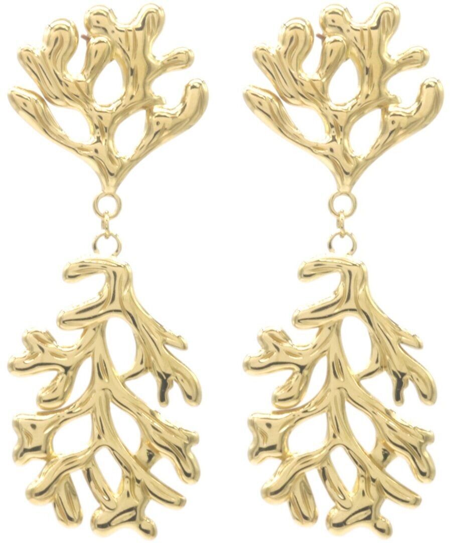 H-A19.2 E2567-017G S. Orecchini in acciaio Corallo 6x2.5cm