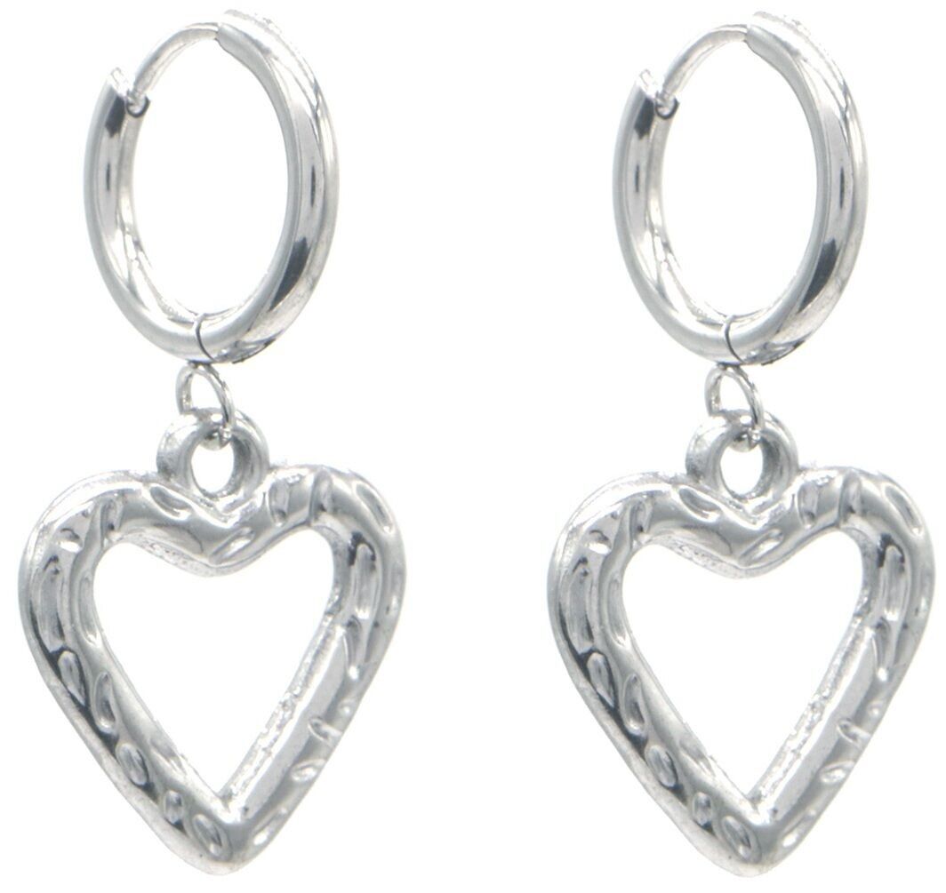 A-C19.4 E103-283S S.Orecchini in acciaio a forma di cuore 3x1cm