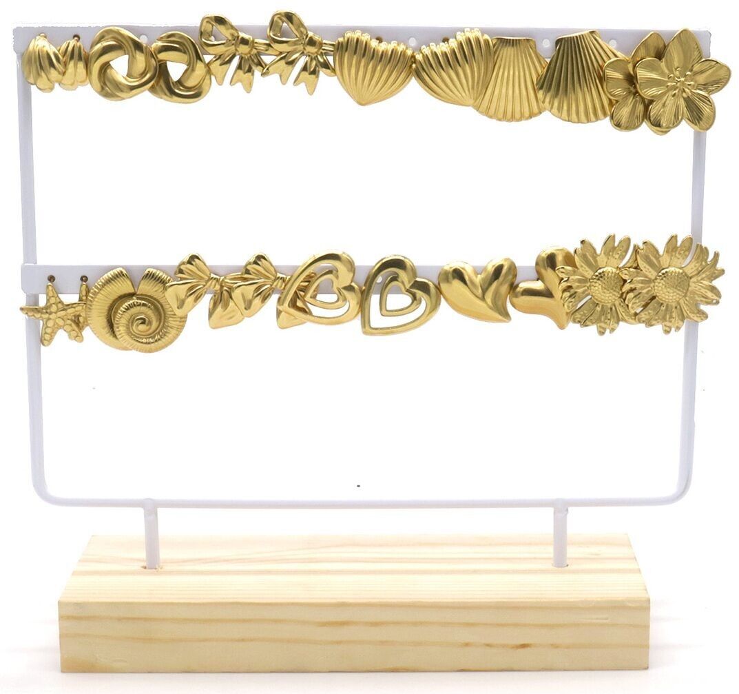 T-L7.2 E936-017G S.Set espositore per orecchini in acciaio - 12 paia