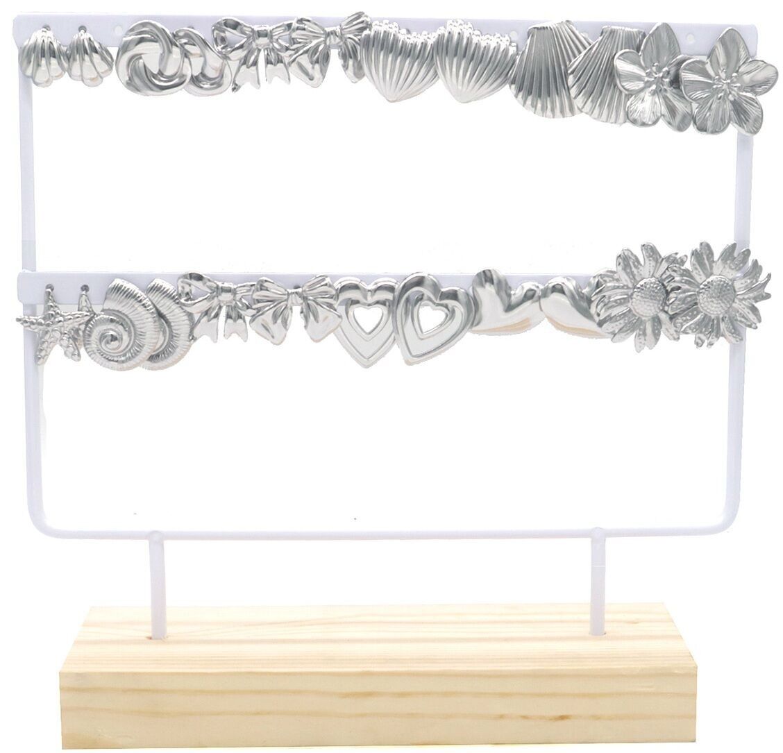 T-A3.1 E936-017S S.Set espositore per orecchini in acciaio - 12 paia