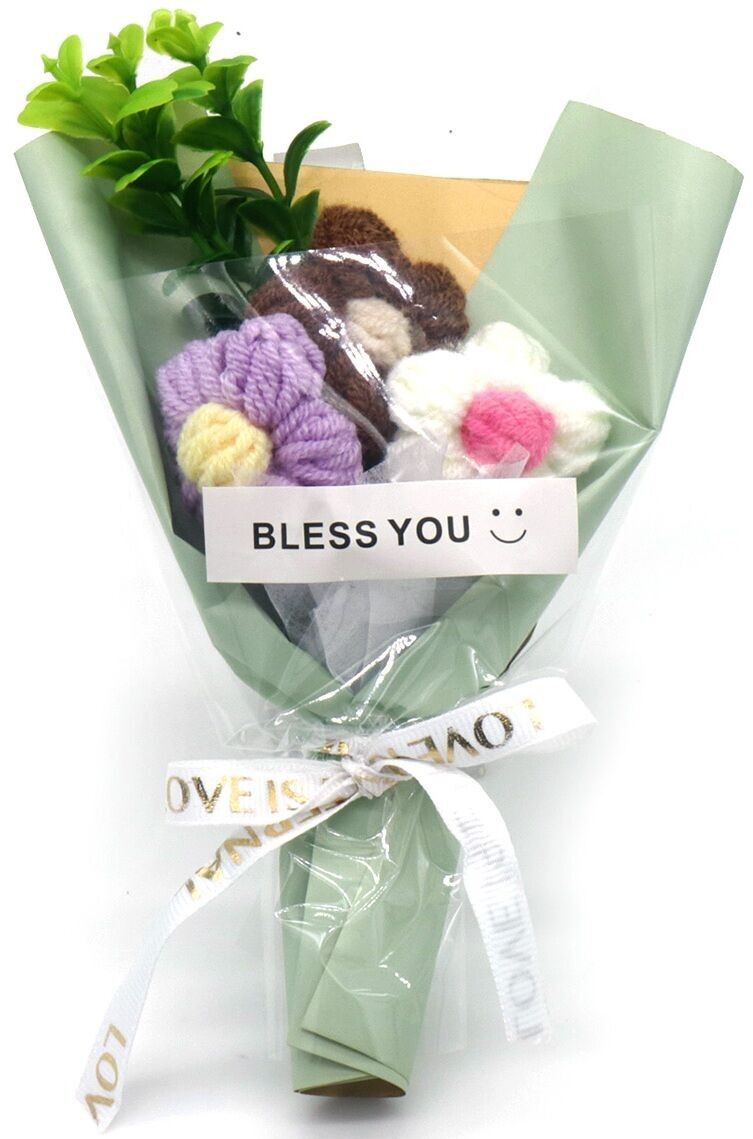 K-F7.2 GC2580-001-1 Fiori lavorati a maglia 15 cm