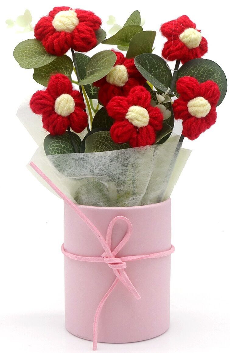 Q-C6.1 GC2580-018-1 Fiori lavorati a maglia 20 cm