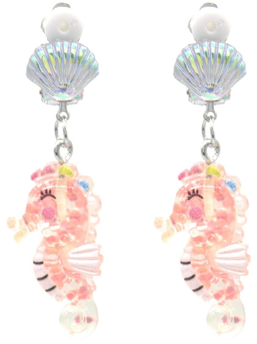 Sol-F1.2 E1030-001 Orecchini a clip per bambini - Cavalluccio marino