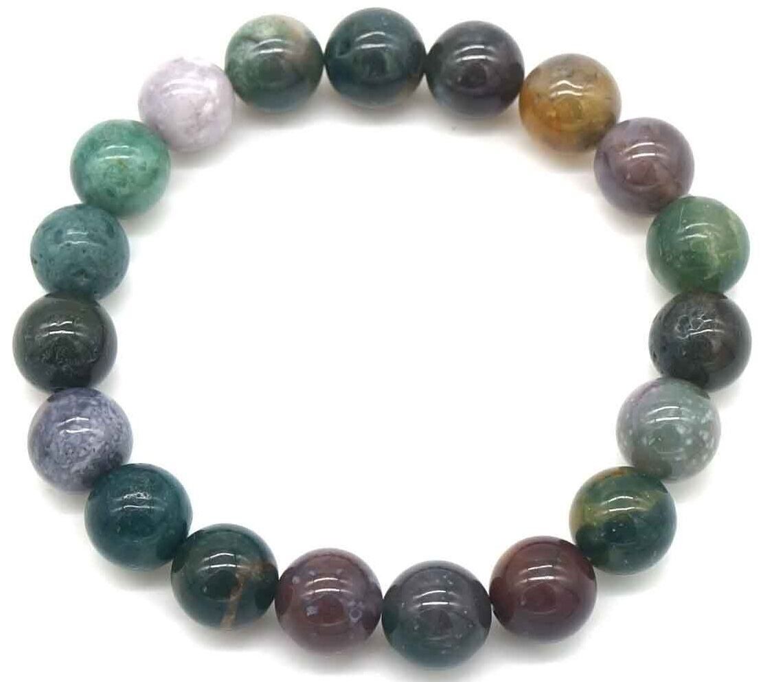 D-A21.3 B001-112 Bracciale in pietra 10mm Agata indiana 19cm