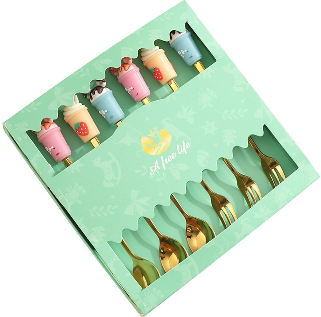 T-B7.1 DC1052-037-2 Juego de cubiertos de regalo de 6 piezas - Té de burbujas