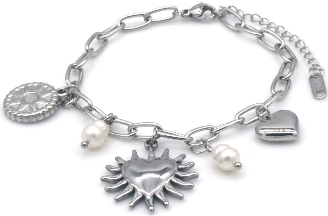 C-D5.4B2567-069S S.Pulsera de acero Corazones 16-21cm