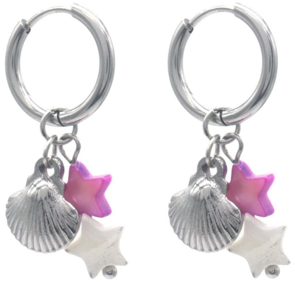 C-C4.4E2567-049S S. Pendientes de Acero Concha 3x1.5cm