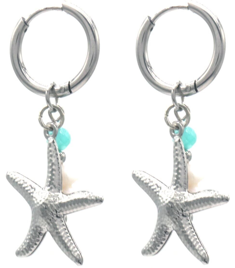 C-D17.5E2567-055S S. Pendientes de Acero Estrella de Mar 3.5x1.5cm