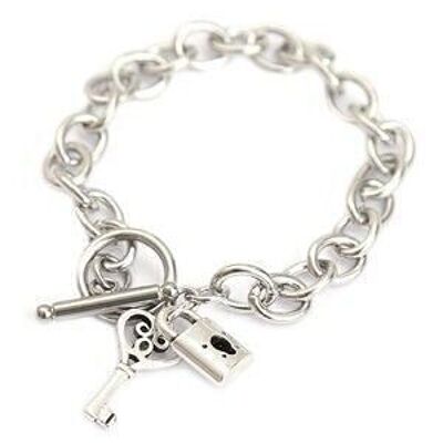 Armband lock and key silver