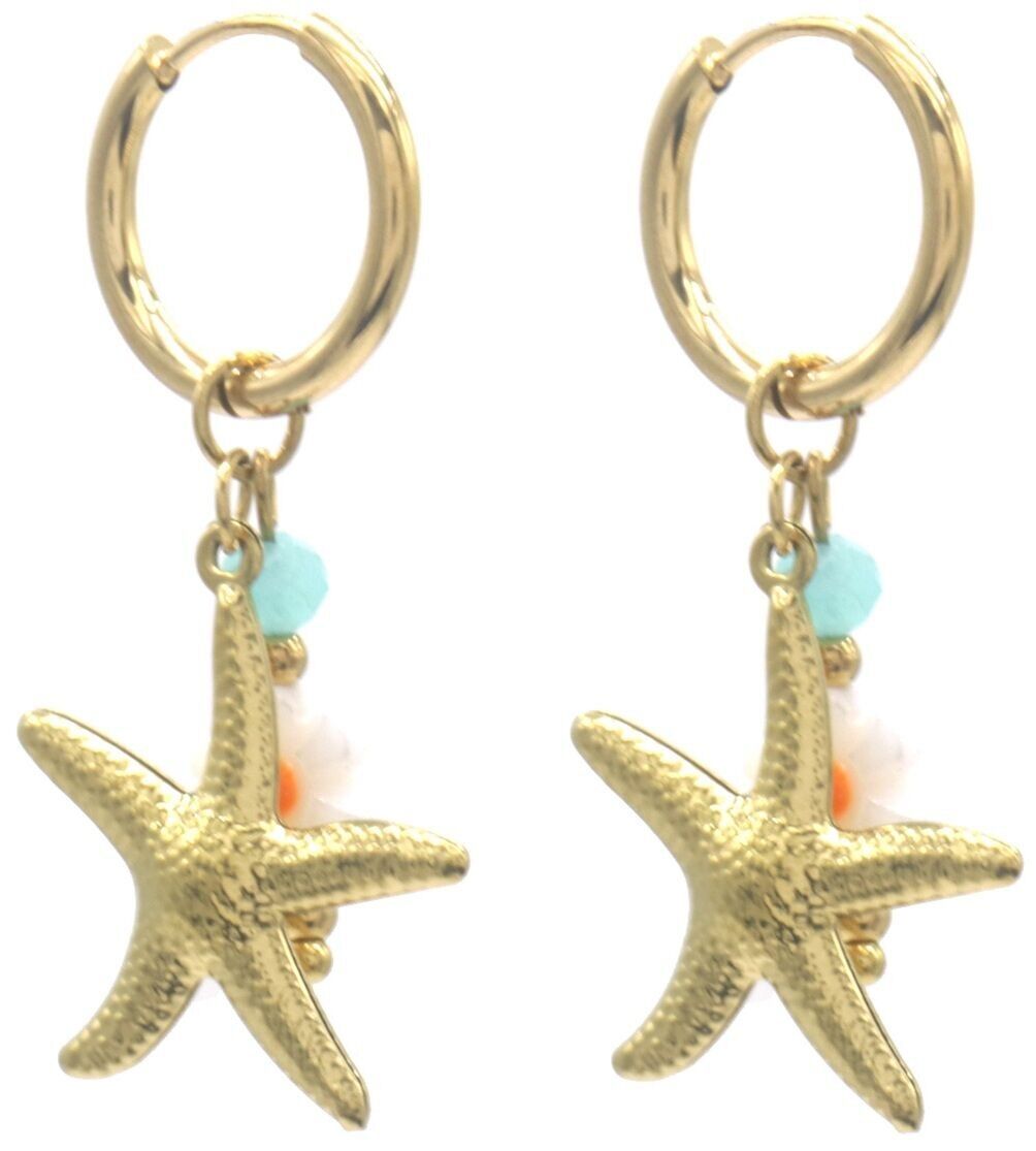 C-D17.1E2567-055G S. Pendientes de Acero Estrella de Mar 3.5x1.5cm