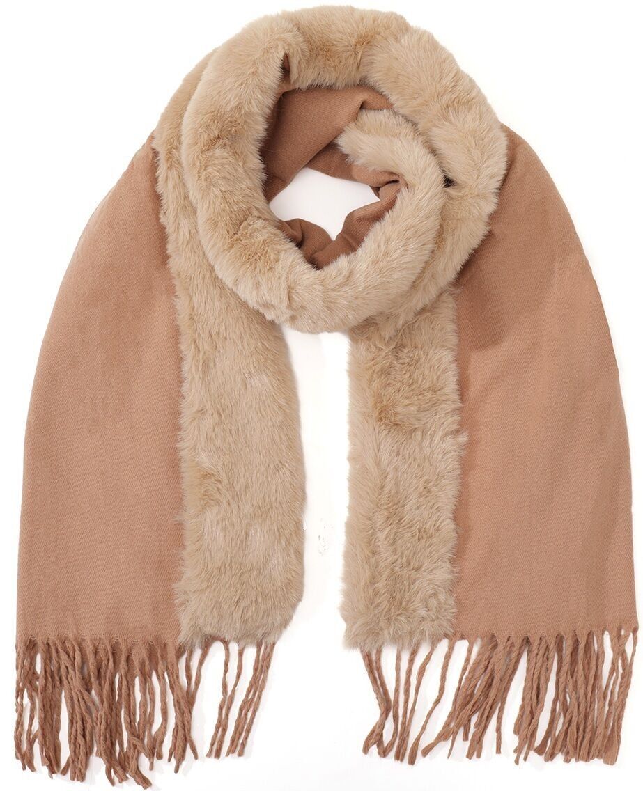 T-C3.2 SCARF1005-002-5 Scarf Faux Fur 180x72cm Brown