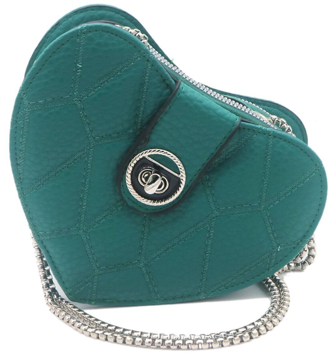 Y-A1.2 BAG1016-005-3 Bolsa PU Corazón 18x14.5 x 7.5 cm verde