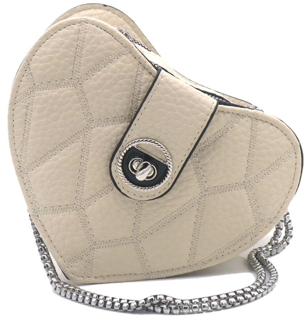 Y-B1.1 BAG1016-005-4 Bolsa PU Corazón 18x14.5 x 7.5 cm Beige