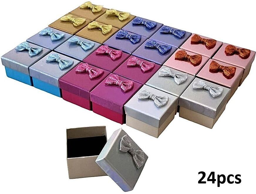 Y-E3.4 PK1032-007 Geschenkbox 5x5x3.5 cm – Gemischte Farben – 24 Stück