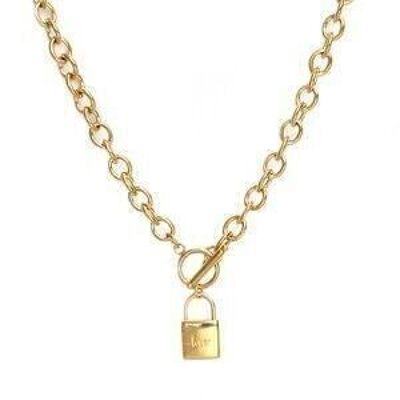 Necklace chain lock gold