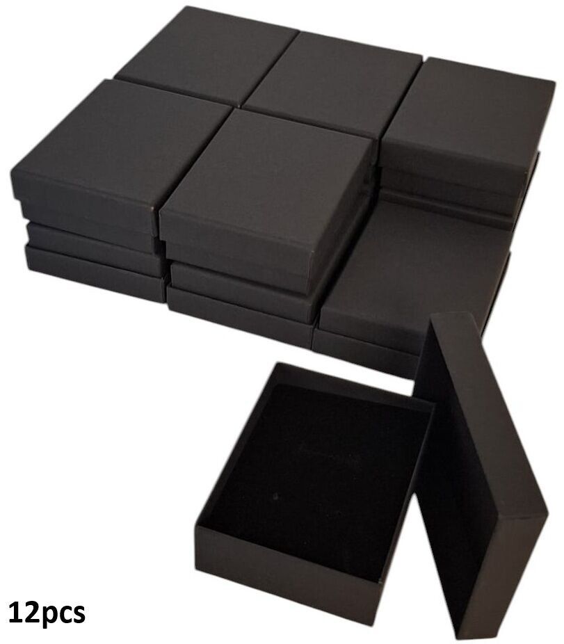 Y-A1.4 PK1032-008 Geschenkbox 9x7x3cm - Schwarz - 12 Stück