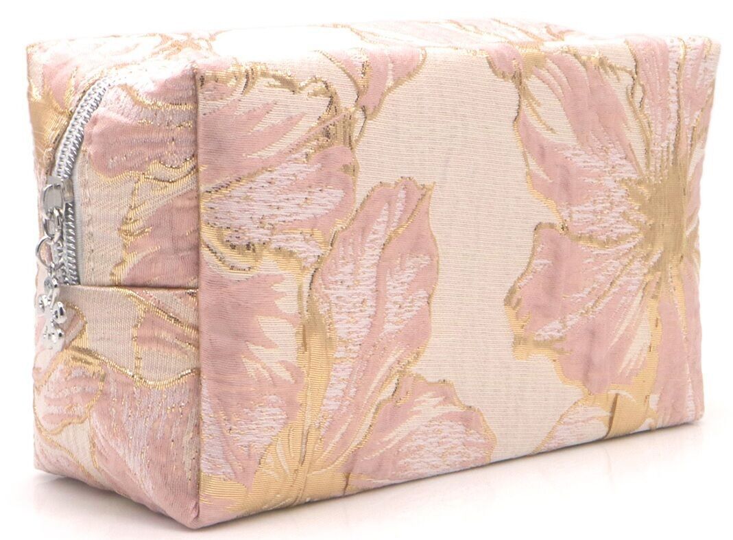 Q-B3.1 BAG1015-001-3 Kosmetiktasche Blumen 18x11x7cm Rosa