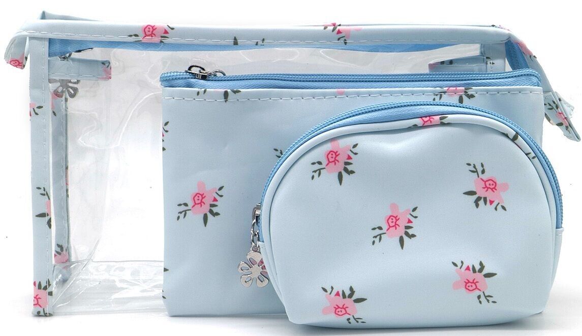 Q-M8.2 BAG1015-004-1 Make Up Bag Set 3 in 1 - 23.5x13.5x7cm