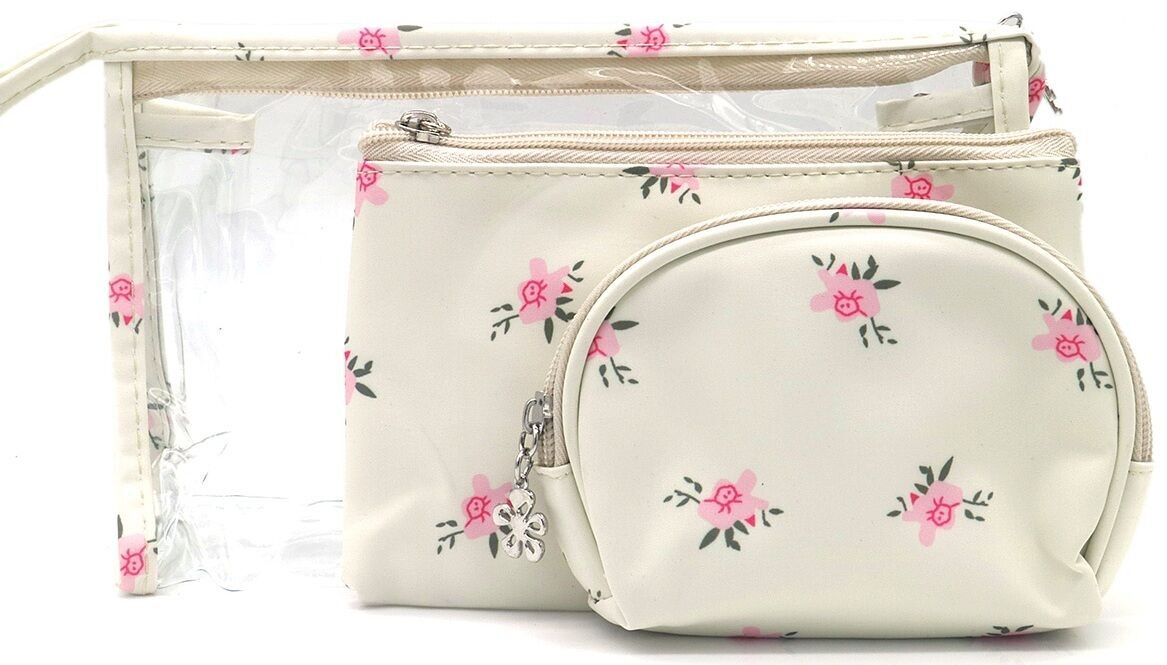 Q-B8.1 BAG1015-004-3 Make Up Bag Set 3 in 1 - 23.5x13.5x7cm