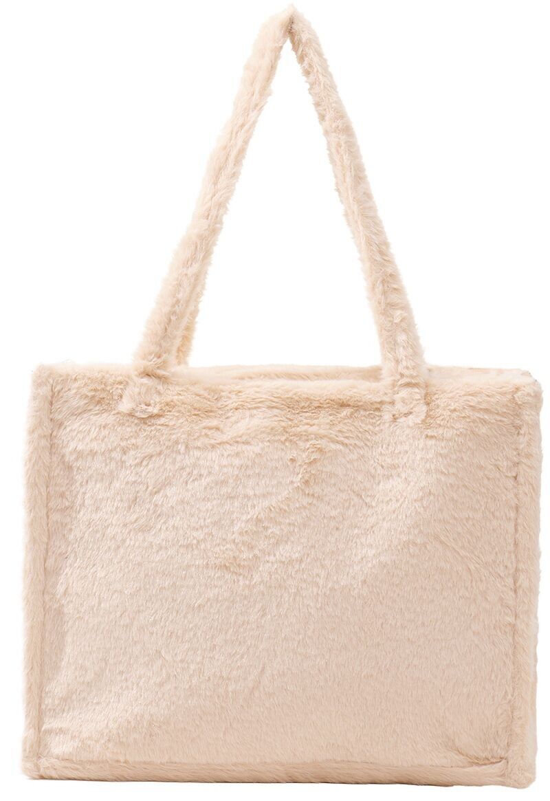 Y-B3.4 BAG1014-001-3 Bolso de compras de piel sintética esponjosa 36x29x13.5 cm Beige