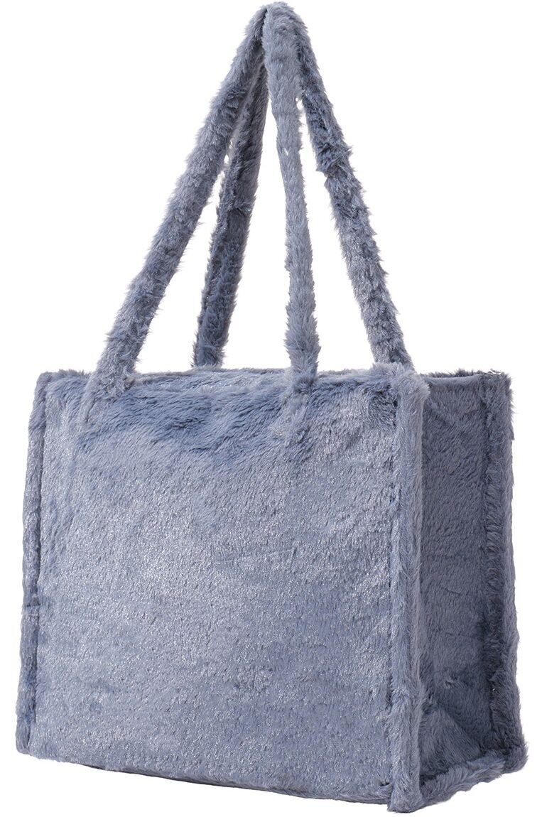 Z-F1.3 BAG1014-001-8 Bolso de compras de piel sintética esponjosa 36x29x13.5 cm gris