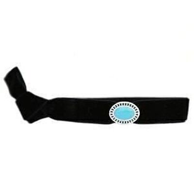 Breloque bracelet velours turquoise