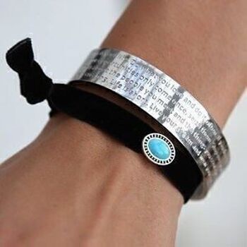 Breloque bracelet velours turquoise 3
