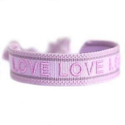 Woven bracelet lilac LOVE