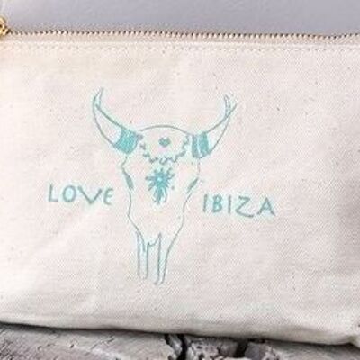 Borsa per il trucco Love Ibiza Turchese