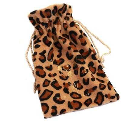 Gift bag leopard velvet