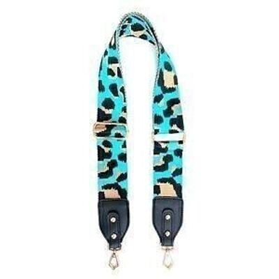 Bag strap turquoise leopard