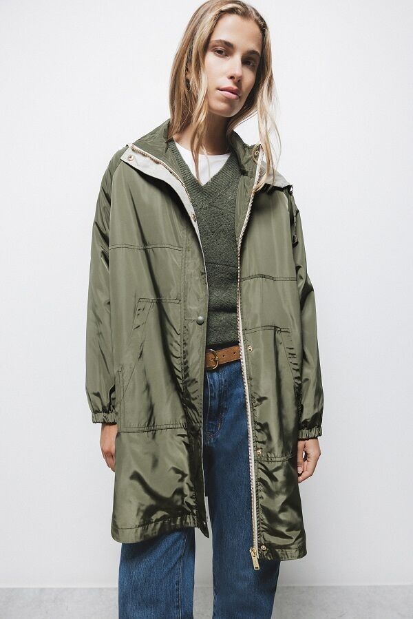 Parka longue à capuche avec poches