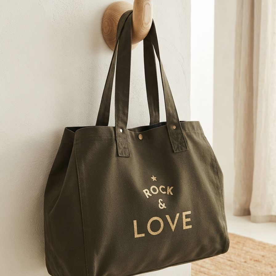 Große Einkaufstasche "Rock and Love" - ​​6 Farben zur Auswahl
