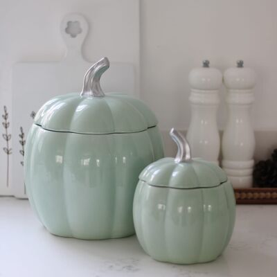 Barattolo di zucca in ceramica - Verde/Grande