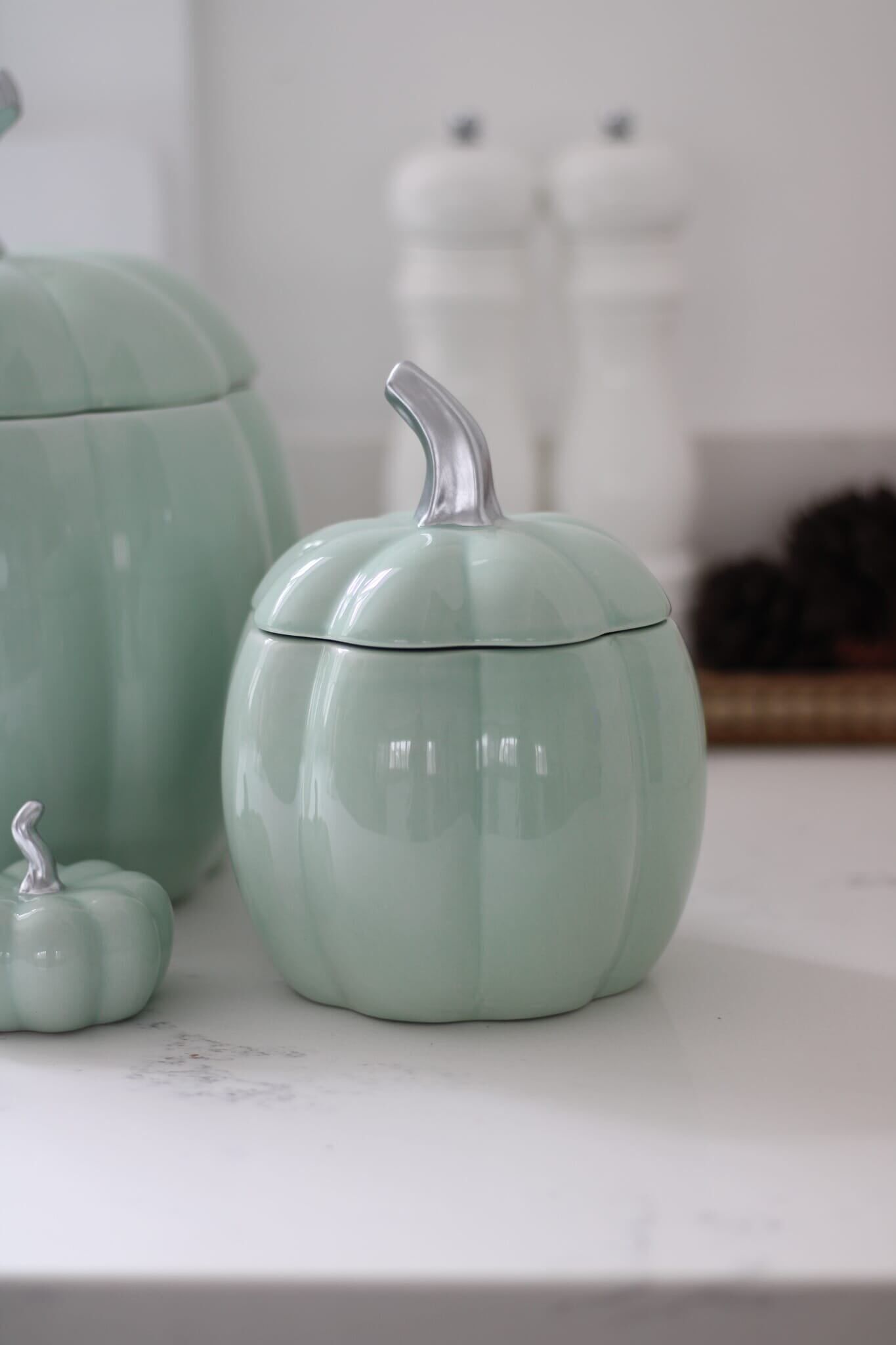 Barattolo di zucca in ceramica - Verde/Piccolo