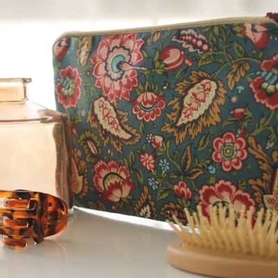Bolsa con cremallera Alna con flores burdeos