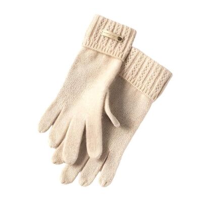 Guantes de punto 100 % cachemira pura con diseño de muñeca de doble capa: máxima comodidad y estilo.
