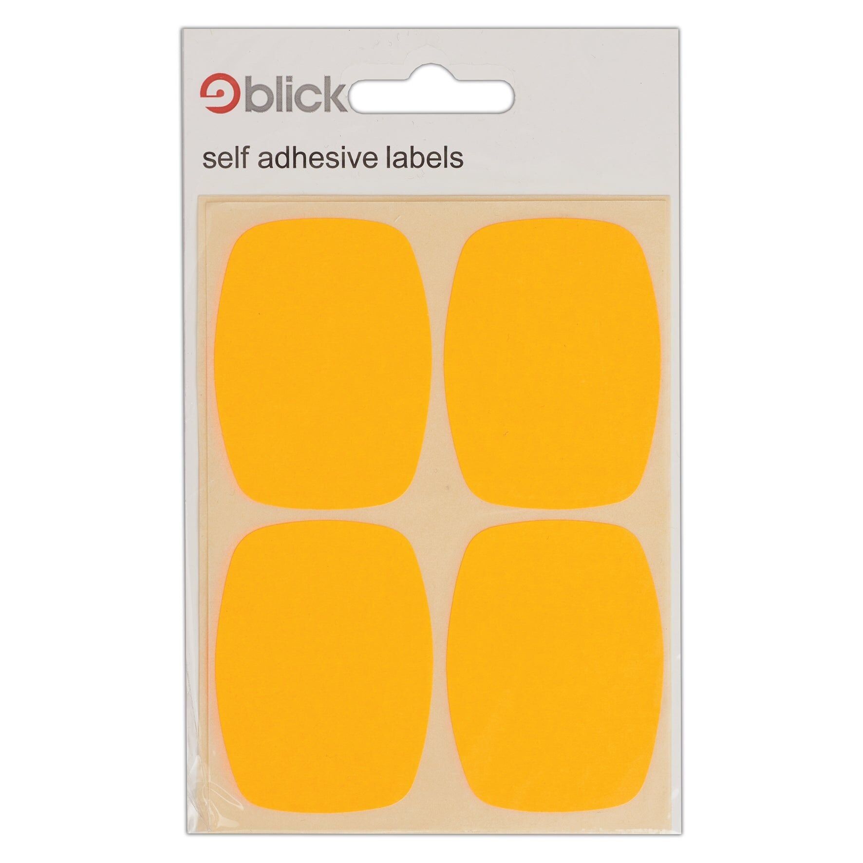 Etichette autoadesive Blick, 39 mm x 52 mm, rettangolari, arancione fluorescente, 28 etichette