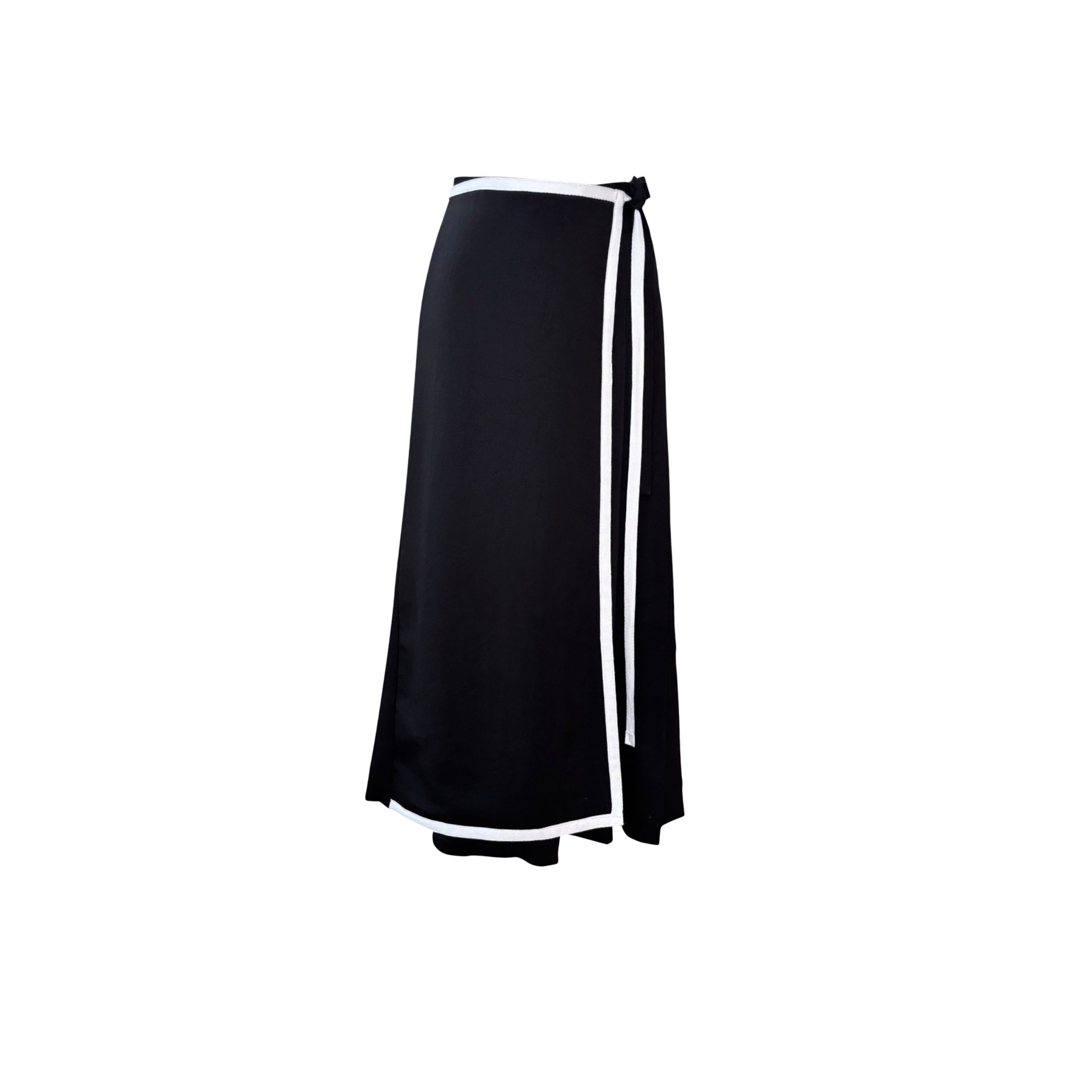 Schwarze asymmetrische Culotte mit Wickeldetail