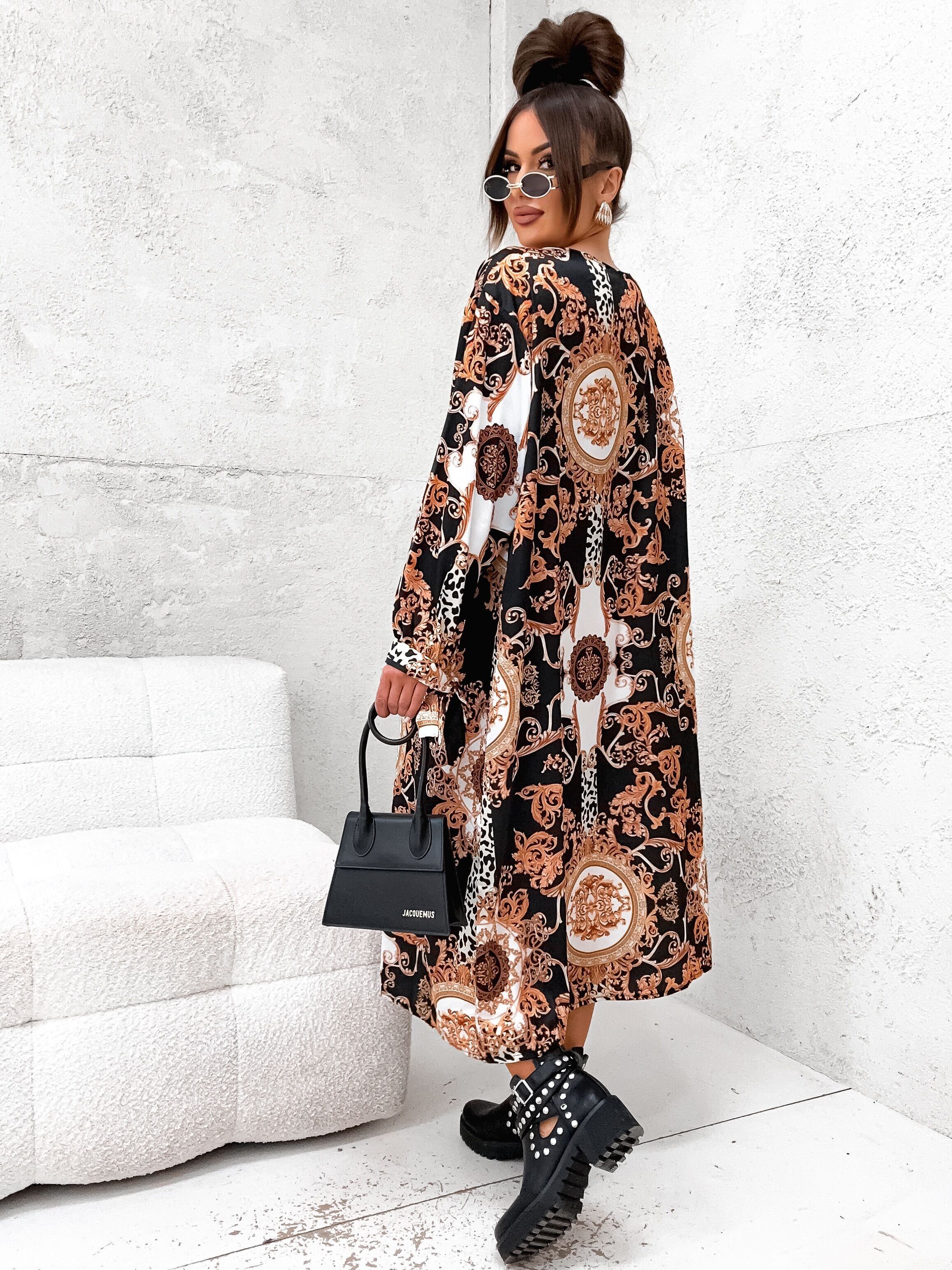 ✨ Baroque Print Midi Dress – Wholesale Pack - 3 pcs✨