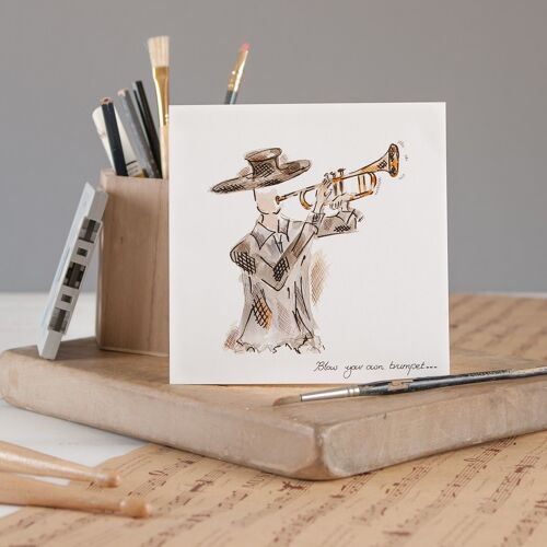 Blow Your Own Trumpet Greetings Cards