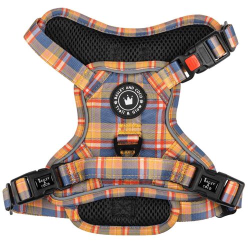 Trail & Glow® Dog Harness Premium No-Pull Design - Rustic Tartan