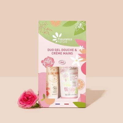Duo gel doccia rosa e crema mani - Natale