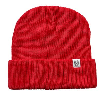 Bonnet en tricot - bio, équitable & vegan (rouge)