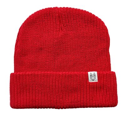 Beanie knit - organic, fair & vegan (red)