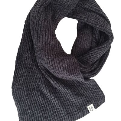 Scarf knit - organic, fair & vegan (black-gray mottled)