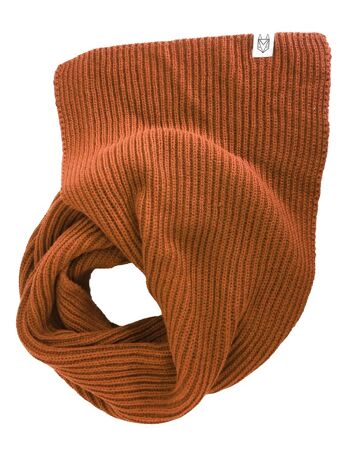 Écharpe en tricot - bio, équitable & vegan (brun rouille)