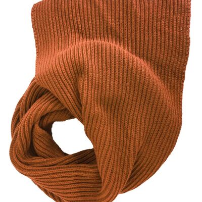 Scarf knit - organic, fair & vegan (rust brown)